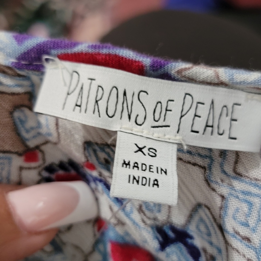 NWT Patrons of Peace Multicolor Boho Blouse Size XS - Picture 5 of 7